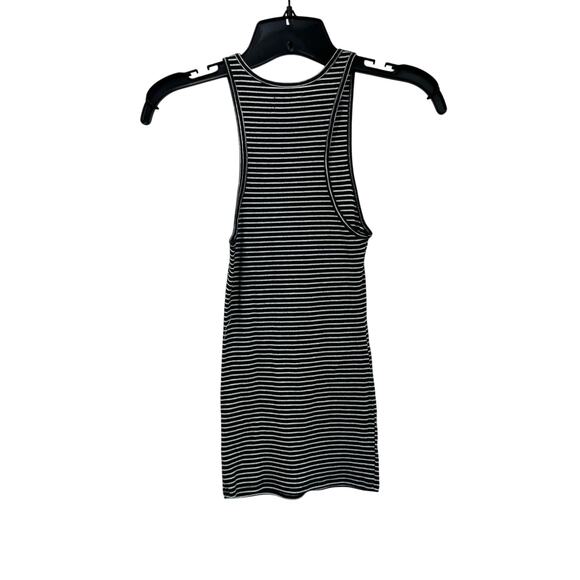 Hollister Striped Tank Top Y2K Ribbed Knit Gray White XS - Picture 2 of 5